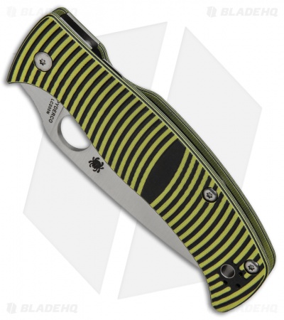 Spyderco Caribbean Compression Lock Knife Black/Yellow G-10 (Satin) C217GP