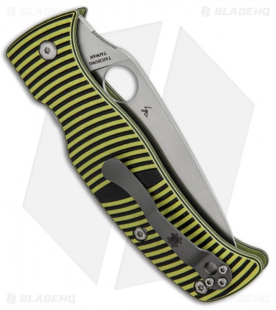 Spyderco Caribbean Compression Lock Knife Black/Yellow G-10 (Full Serr) C217GS