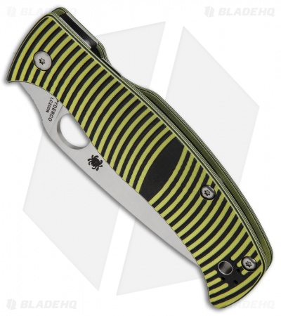 Spyderco Caribbean Compression Lock Knife Black/Yellow G-10 (Full Serr) C217GS