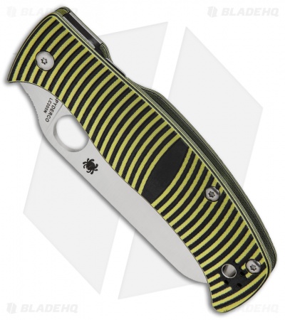 Spyderco Caribbean Sheepsfoot Knife Black/Yellow G-10 (3.7" Satin) C217GPSF