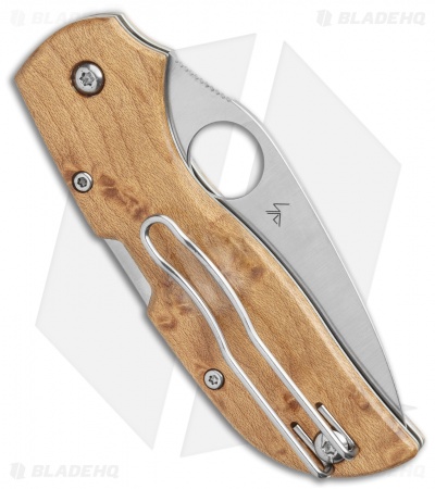 Spyderco Chaparral Lockback Knife Birdseye Maple (2.8" Satin) C152WDP