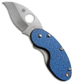 Spyderco Cricket Blue Nishijin Frame Lock Knife (1.9" Satin) C29GFBLP