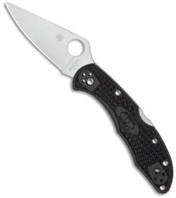 Spyderco Delica 4 Knife Flat Ground Black FRN (2.88" Satin) C11FPBK