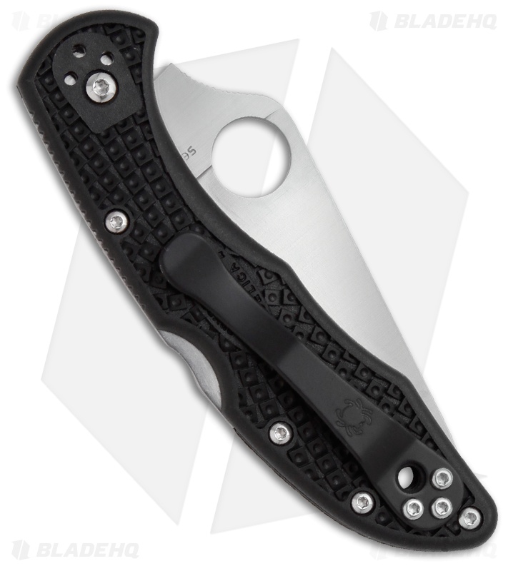 Spyderco Delica 4 Knife Flat Ground Black FRN (2.88" Satin) C11FPBK