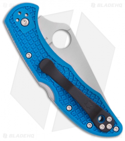 Spyderco Delica 4 Knife Flat-Ground Blue FRN (2.88" Satin) C11FPBL