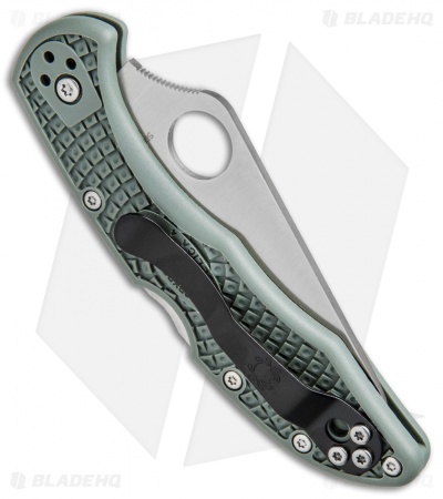 Spyderco Delica 4 Knife Foliage Green FRN (2.88" Satin Serr) C11PSFG