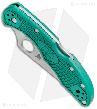 Spyderco Delica 4 Knife Flat Ground Green FRN (2.88" Satin Plain) C11FPGR