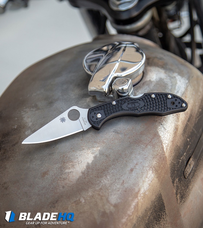 Spyderco Delica 4 Knife Flat Ground Black FRN (2.88" Satin) C11FPBK