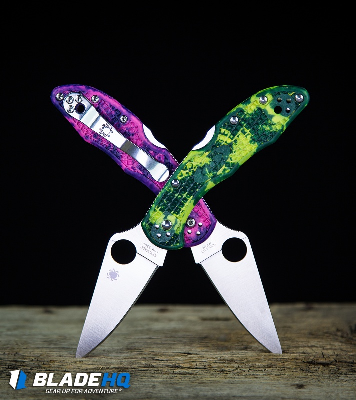 Spyderco Delica 4 Knife Flat Ground Zome Pink/Purple FRN
