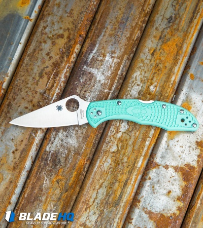 Spyderco Delica 4 Lightweight Knife Teal FRN (2.88" Satin) C11FPTL