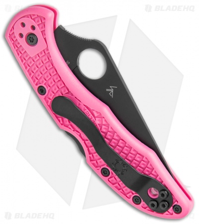 Spyderco Delica 4 Lightweight Lockback Knife Pink FRN (2.88" Black S30V)