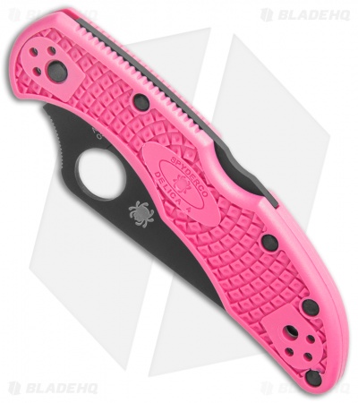 Spyderco Delica 4 Lightweight Lockback Knife Pink FRN (2.88" Black S30V)