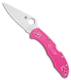 Spyderco Delica 4 Lightweight Lockback Knife Pink FRN (2.88" Satin S30V)