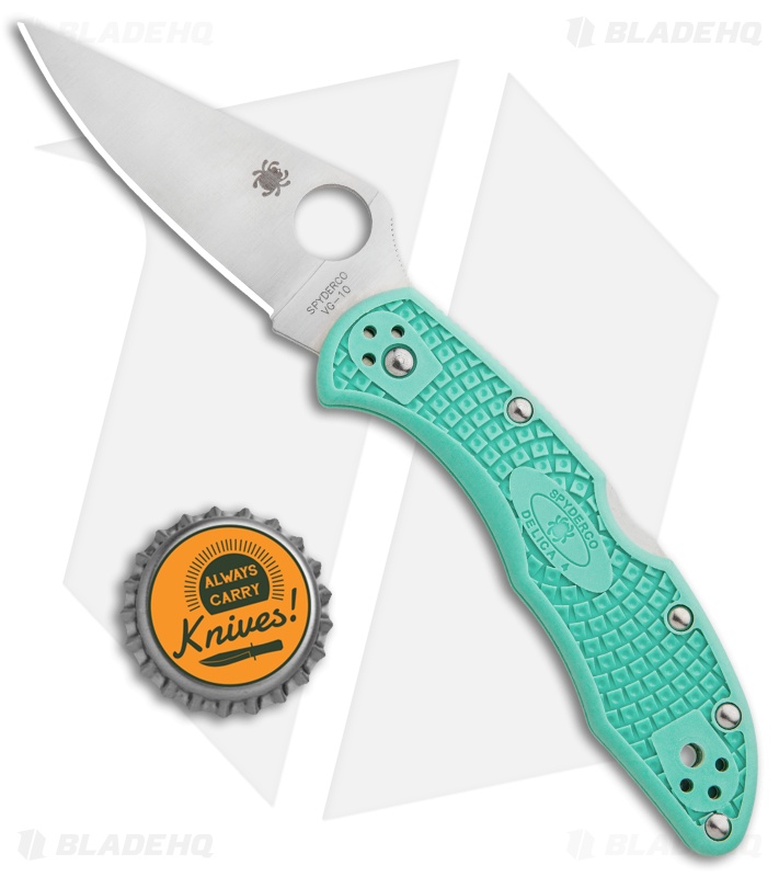 Spyderco Delica 4 Lightweight Knife Teal FRN (2.88" Satin) C11FPTL