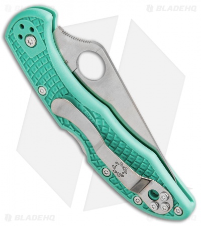 Spyderco Delica 4 Lightweight Knife Teal FRN (2.88" Satin) C11FPTL