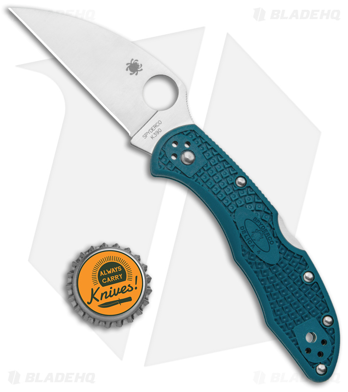 Spyderco Delica 4 Lightweight Wharncliffe Knife Blue FRN (2.9" Satin) C11FPWK390