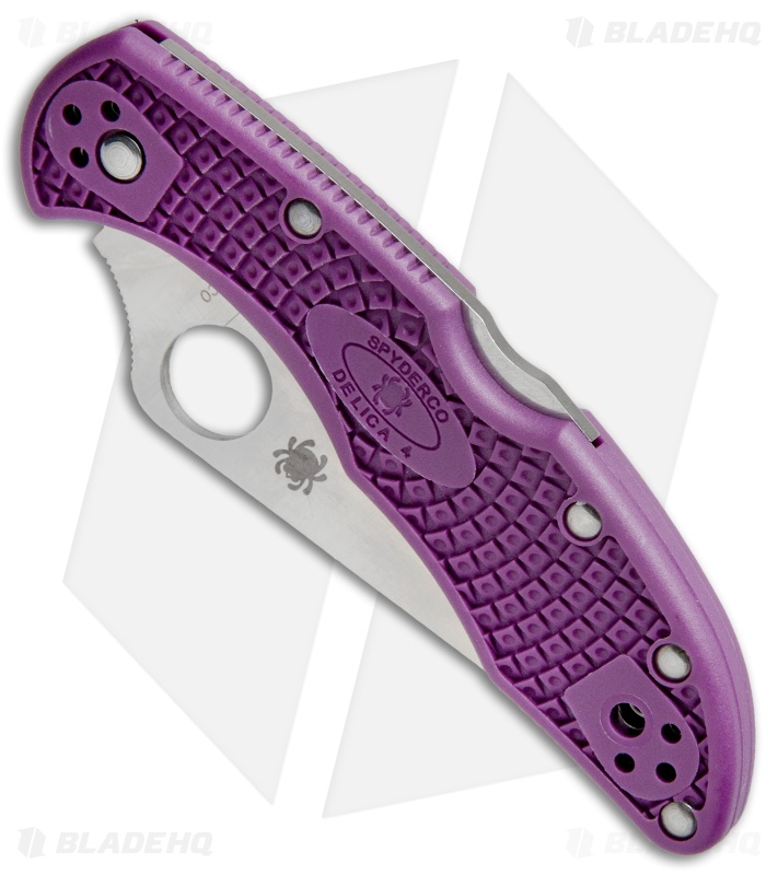 Spyderco Delica 4 Knife Flat Ground Purple FRN (2.88