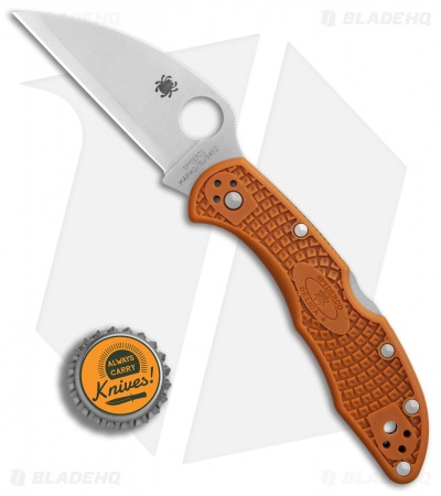 Spyderco Delica 4 Wharncliffe Sprint Run Knife Burnt Orange (2.9" HAP40 Core)