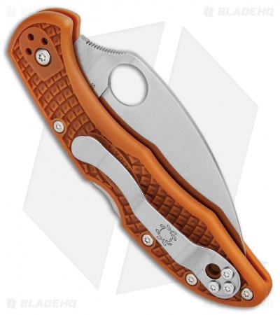 Spyderco Delica 4 Wharncliffe Sprint Run Knife Burnt Orange