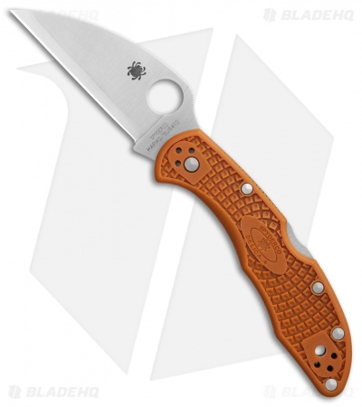 Spyderco Delica 4 Wharncliffe Sprint Run Knife Burnt Orange (2.9" HAP40 Core)