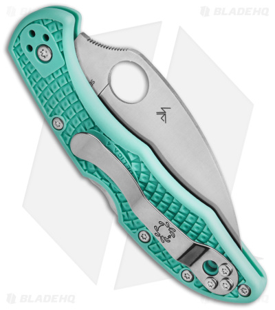 Spyderco Delica 4 Lightweight Wharncliffe Knife Teal FRN (2.9" Satin) C11FPWCTL