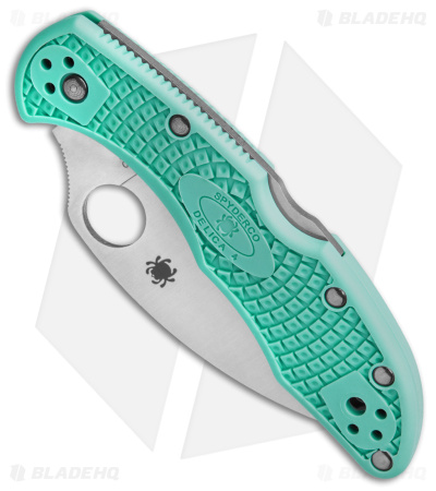 Spyderco Delica 4 Lightweight Wharncliffe Knife Teal FRN (2.9" Satin) C11FPWCTL