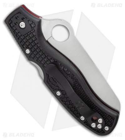 Spyderco Rescue 3 Thin Red Line Knife Black FRN (3.6" Serr Satin) C14FSBKRD3