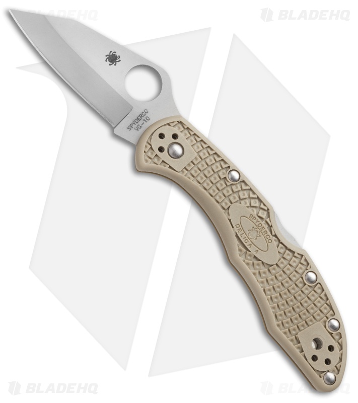 Spyderco Kahr Arms Delica 4 Knife Khaki FRN (2.5" Bead Blast) C11KAPKH