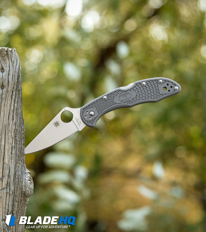 Spyderco Delica 4 Knife Flat-Ground Gray FRN (2.88" Satin) C11FPGY
