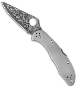 Spyderco Delica 4 Lockback Knife Titanium (2.95" Damascus) C11TIPD