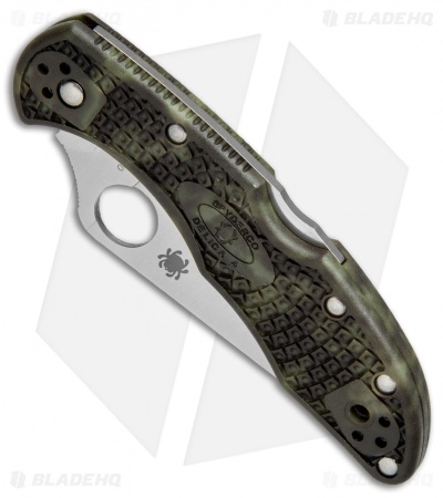 Spyderco Delica 4 Knife Flat Ground Zome Green FRN (2.88" Satin) C11ZFPGR
