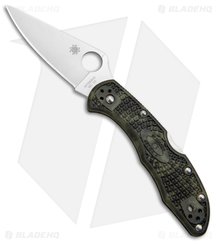 zo ka  Spyderco Delica 4 Folding Pocket Knife - Zome Green