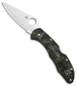 Spyderco Delica 4 Knife Flat Ground Zome Green FRN (2.88&quot; Satin) C11ZFPGR | 58777