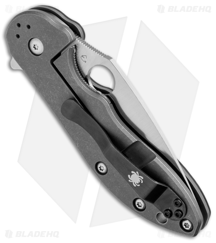 Domino  Spyderco Domino Red Weave Carbon Fiber Flipper Knife (3.13