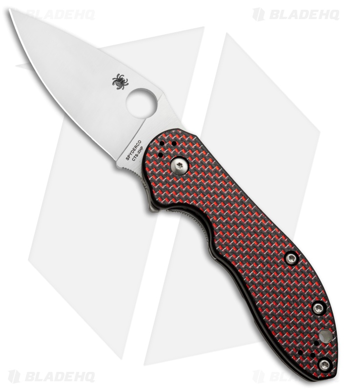 Spyderco Domino Red Weave Carbon Fiber Flipper Knife (3.13