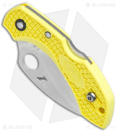 Spyderco Dragonfly 2 Hawkbill Salt Knife Yellow FRN (2.3" Satin Serr) C28SYL2HB