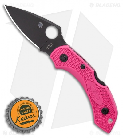 Spyderco Dragonfly 2 Pink Lightweight Lockback Knife Pink FRN (2.3" Black)