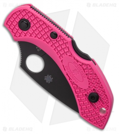 Spyderco Dragonfly 2 Pink Lightweight Lockback Knife Pink FRN (2.3" Black)