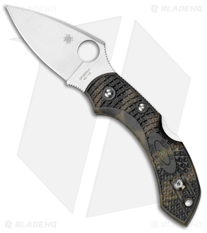 国内初の直営店 Spyderco (2.25 FRN Green Zome Knife 2 Dragonfly トリートメント