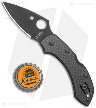 Spyderco Dragonfly Lockback Knife Carbon Fiber (2.25" Black CRU-WEAR)