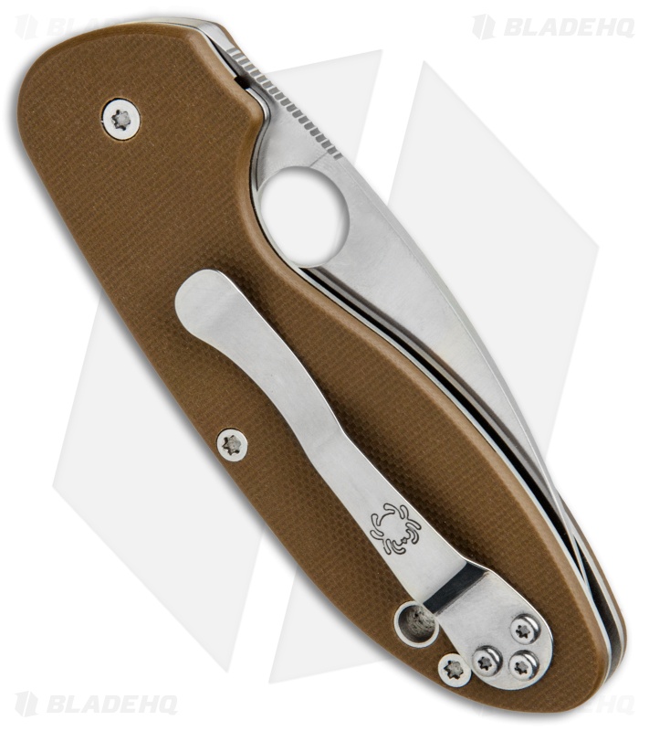 Spyderco Efficient Liner Lock Knife Brown G-10 (3" Satin Serr) C216GPSBBN