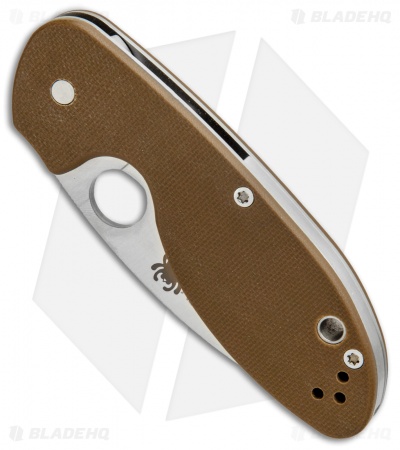 Spyderco Efficient Liner Lock Knife Brown G-10 (3" Satin Serr) C216GPSBBN