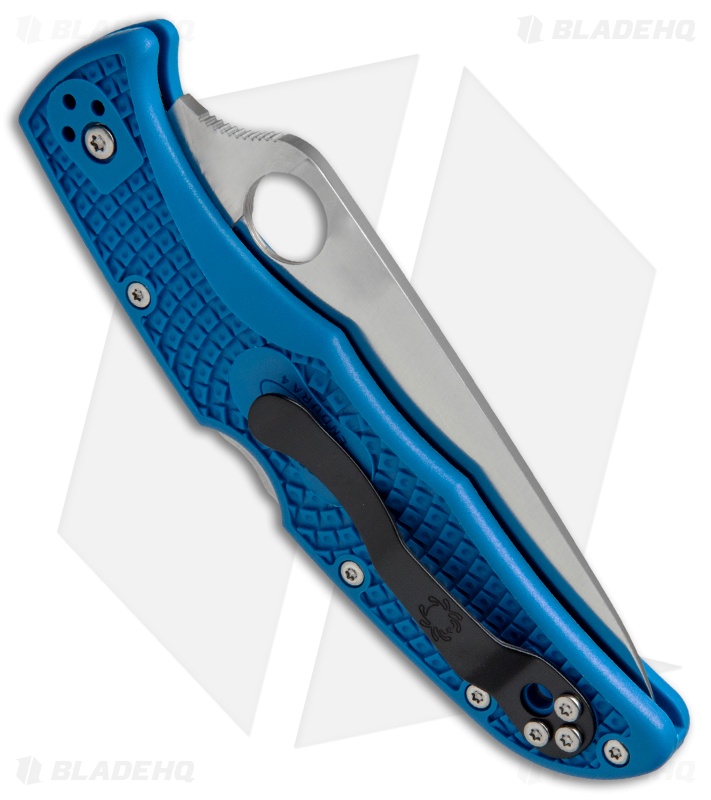 Spyderco Endura 4 Knife Flat Ground Blue FRN (3.75" Satin Plain) C10FPBL