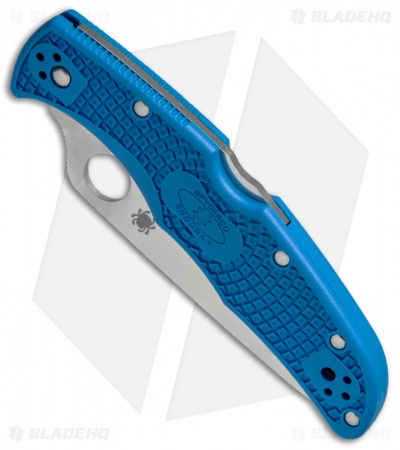 Spyderco Endura 4 Knife Flat Ground Blue FRN (3.75" Satin Plain) C10FPBL