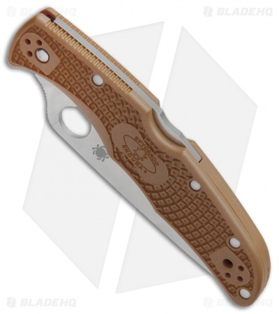 Spyderco Endura 4 Knife Flat Ground Brown FRN (3.75" Satin Plain) C10FPBN