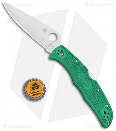 Spyderco Endura 4 Knife Flat Ground Green FRN (3.75" Satin) C10FPGR