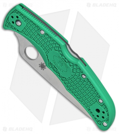 Spyderco Endura 4 Knife Flat Ground Green FRN (3.75" Satin) C10FPGR
