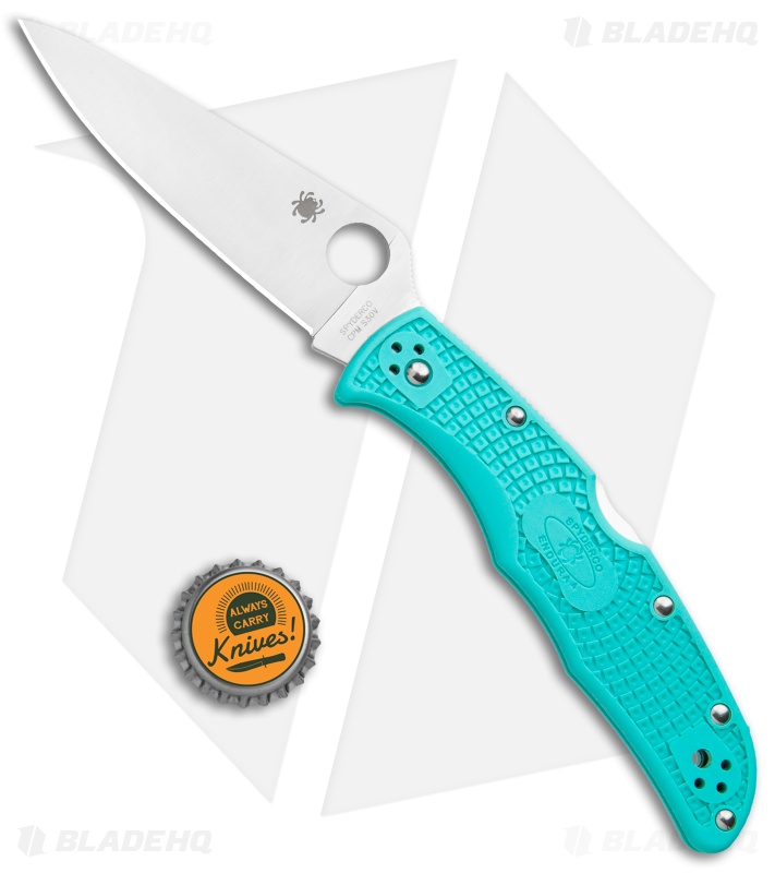 Spyderco Endura 4 Knife Flat Ground Tantalizing Teal FRN (3.75" Satin) 
