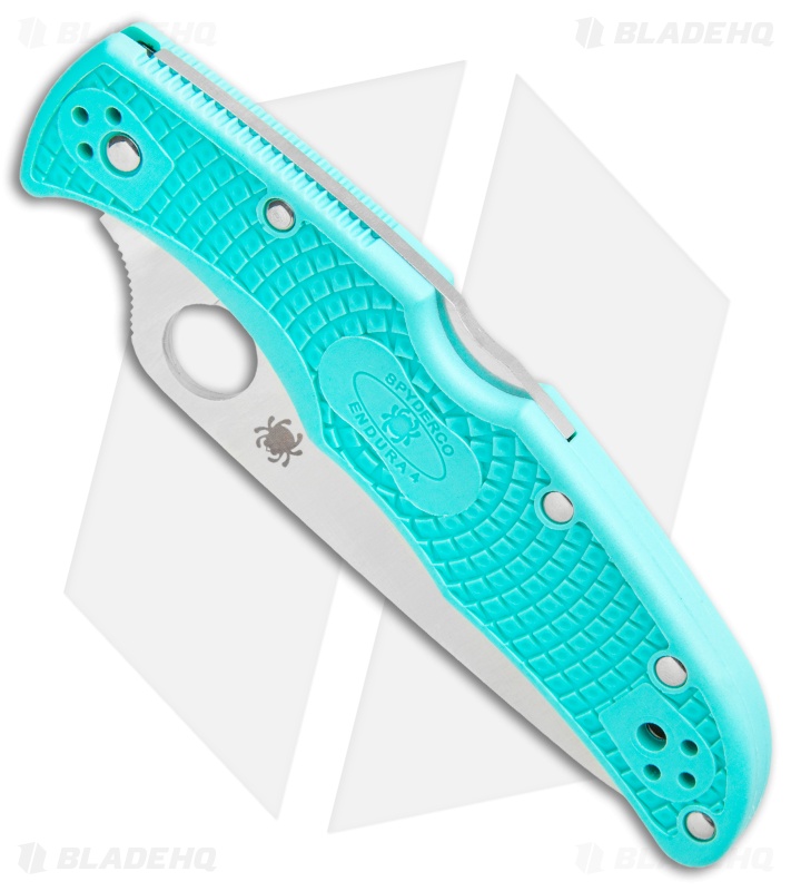 Spyderco Endura 4 Knife Flat Ground Tantalizing Teal FRN (3.75" Satin) 