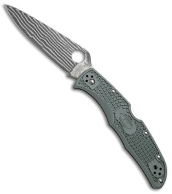 Spyderco Endura 4 Knife Foliage Green  (3.75" Zebra Damascus) C10PFGD4